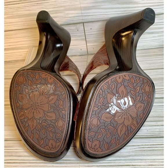 Sofft Veda Brown Snake Print Leather Heels S: 8M - Picture 7 of 8